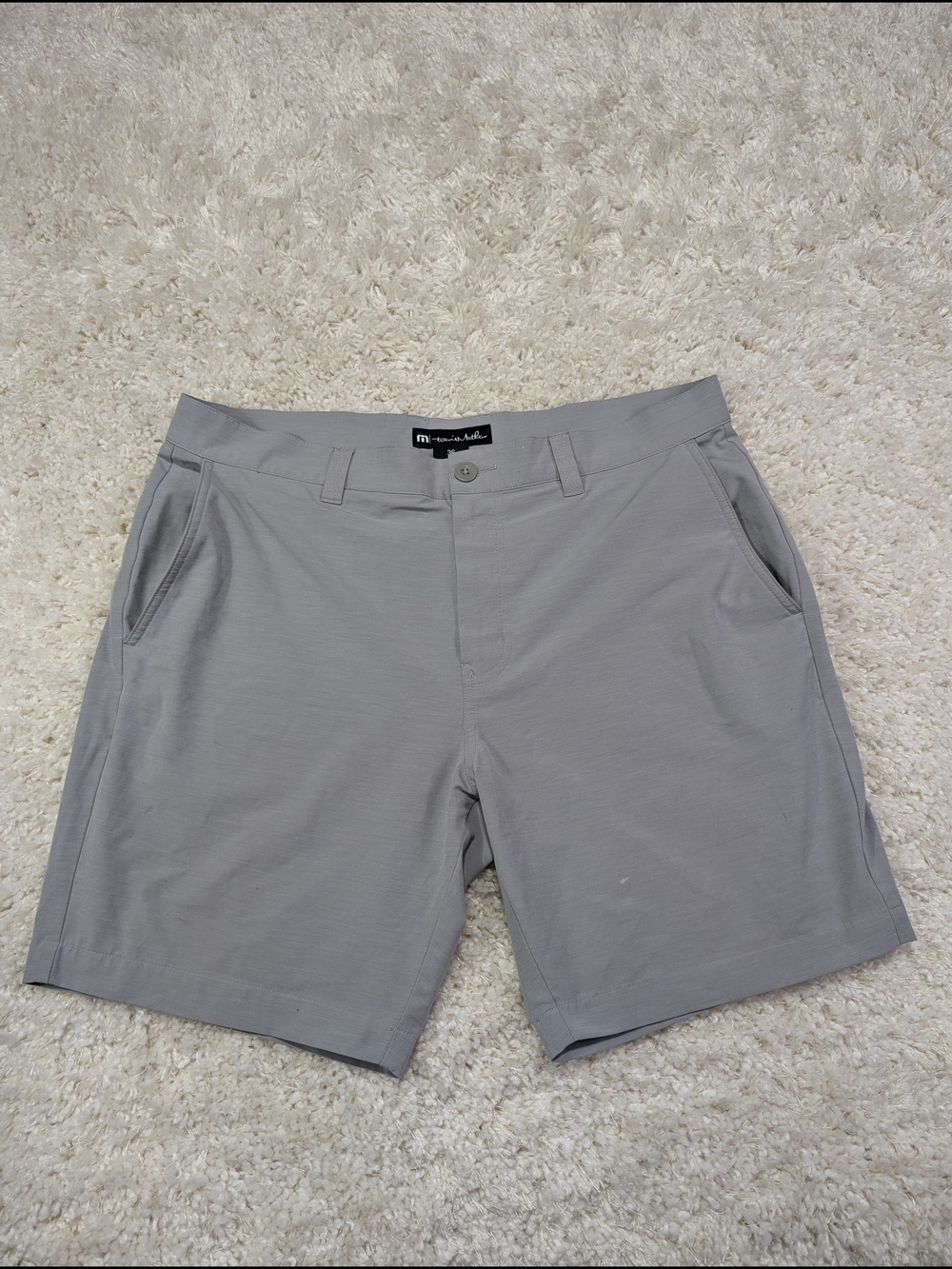 Travis Mathew Gray Flat-Front Performance Shorts